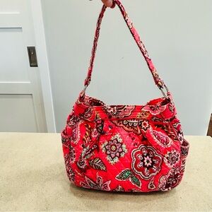 Vera Bradley~Retired~Call Me Coral~Reversible Tote Bag Purse~Magnetic Closure